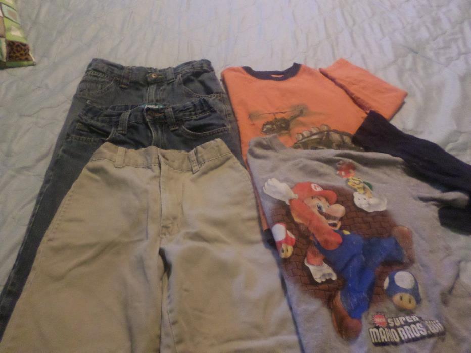 BOYS SZ 6 PLAY CLOTHES3 PANTS 2 SHIRTS