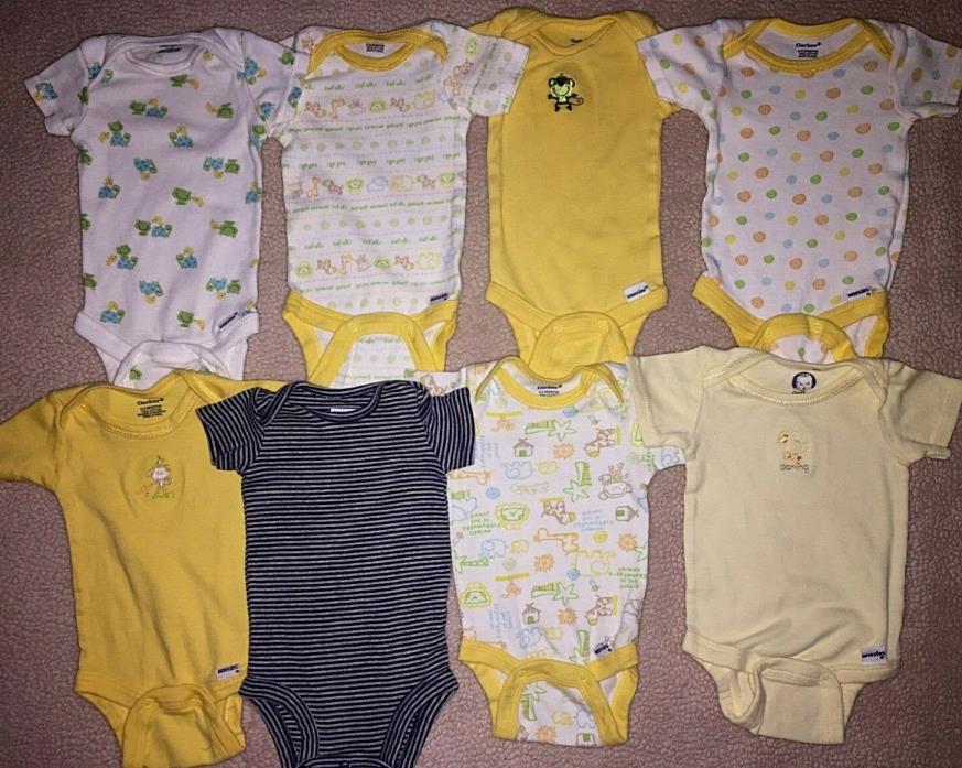 Preemie Baby Boys lot of 8 Clean Cotton Rompers Body Suits EUC Perfect