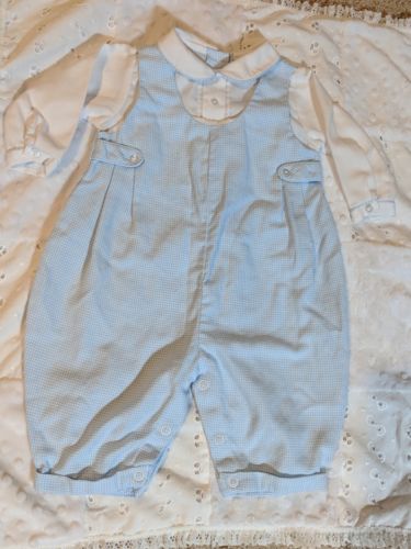 Blue and white Petit Ami Romper reborn baby doll ooak