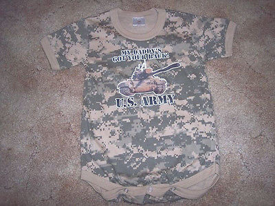 Digital Camo One Piece Pajamas Army Digital Camo Body Suit Camo Bodysuit 3-6 mo