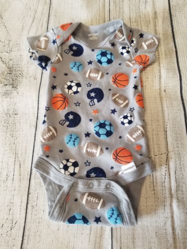 baby boy gerber 3-6 months sport print onesie