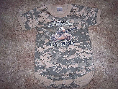 Digital Camo One Piece Pajamas Army Digital Camo Body Suit Camo Bodysuit 9-12
