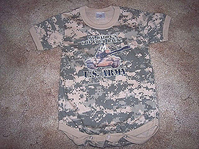 Digital Camo One Piece Pajamas Army Digital Camo Body Suit 2T Camo Bodysuit Camo
