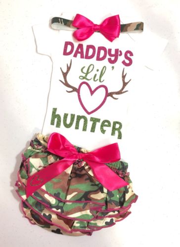 Baby Girl Deer Hunting Outfit Bodysuit Romper Jumper Shower Gift Size 6 Months