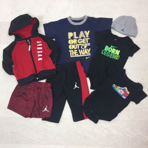Lot of 7 Jordan Nike Infant Toddler Baby Clothes Tracksuit Pants Shirts 12 mo 3T