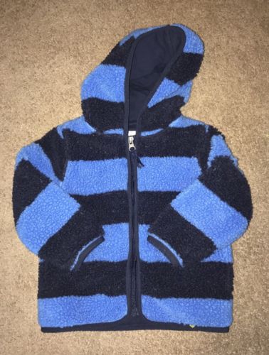 The Children's Place Two-Tone Navy & Blue Fleece Zip-Up Hooded Jacket Sz 2T