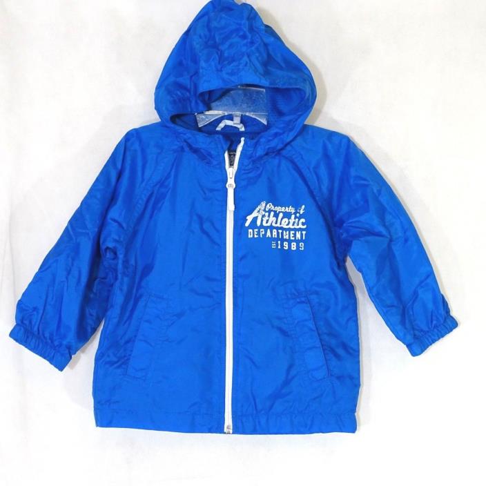 The Childrens Place Hooded Windbreaker Jacket Full Zip Boy Size 18 24 Month Blue