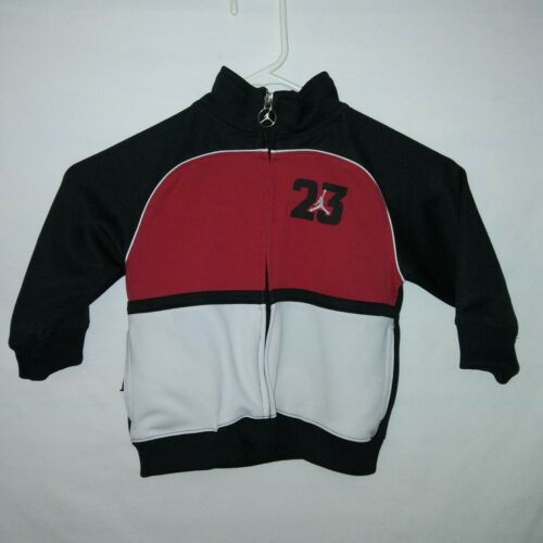 JORDAN Zip Up Track Jacket 23 White Black Red Kids Boys Size 2T