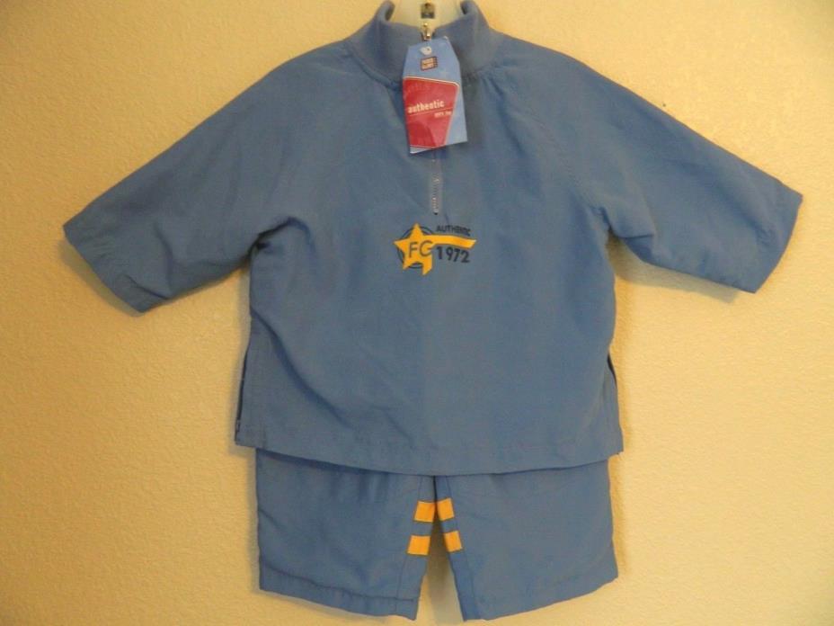 NWT FADED GLORY boys MICROFIBER JACKET & PANTS Blue w/FG Authentic design sz 12M