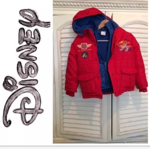 Disney Red Fire Dept airplane jacket   Sz 5/6 toddler Boys
