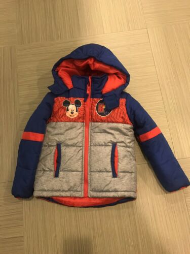 Toddler Boy Disney Mickey Mouse Winter Puff Jacket Hood Size 5t