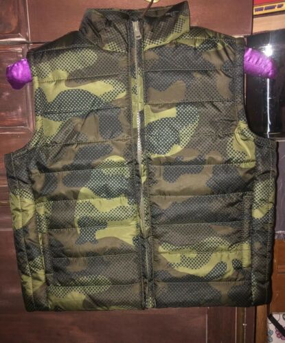 NWT Gymboree Boys Green Camo Camouflage Puffer Vest Jacket Sz 4T