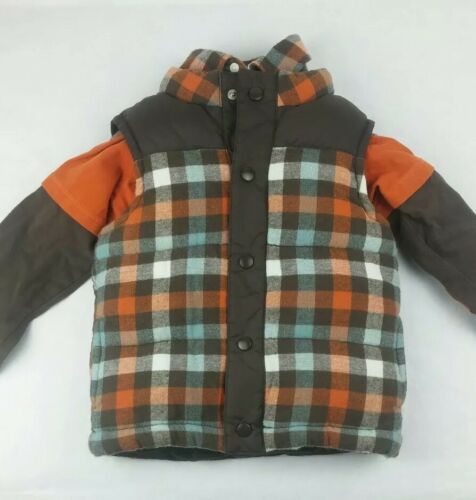 Gymboree Toddler Boys Size 2T-3T Puffer Vest & Matching Shirts T-Shirt & Flannel