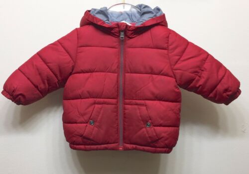 Zara Baby Boy Outerwear Red Puffer Parka Jacket 3-6 Months 68cm