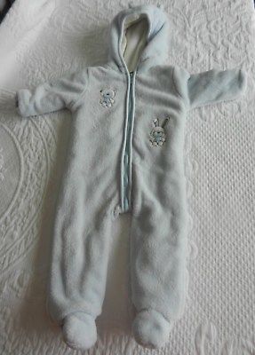 Absorba Light Blue Infant Baby Snowsuit with cream lining.  6-9 months.