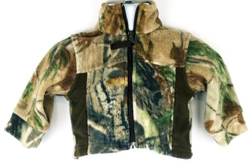 Game Winner Toddler Boy Brown Green Camo Long Sleeve Full Zip Jacket Size XS 0-3