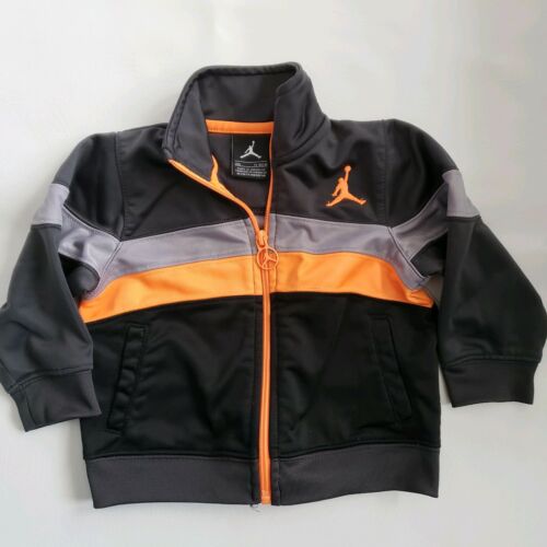 Jordan Infant 12 Month Gray Orange Zip Up Sweatshirt Jacket