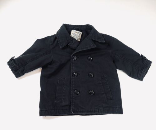 CHILDREN’S PLACE TCP Coat Boy 24 Months 2T Gray Cotton Twill Button Pockets Warm