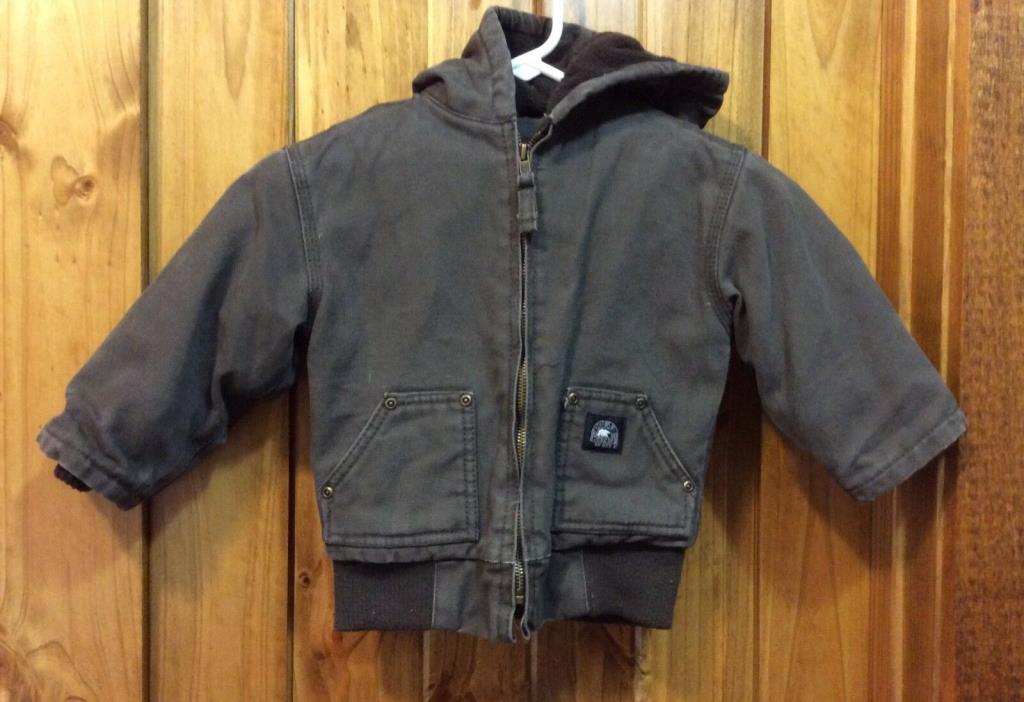 Polar King by Key Boys Toddler Coat 3T Brown Canvas Fleece Hooded Jacket