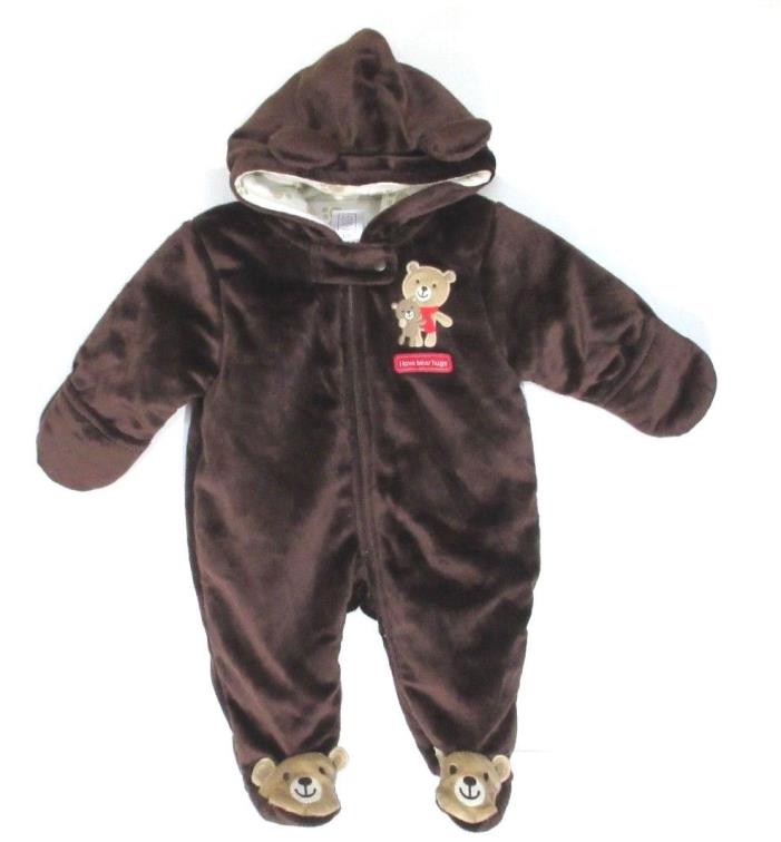 Carter's Just One You Boys Newborn 5-8 lb. Brown Teddy Bear Snowsuit Outerwear