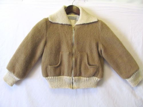 Handwoven & Knitted Wool Jacket, Grigoropoulol Bros, Size 2   Made  in Greece