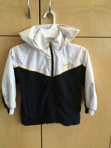 Nike Navy And White Light Weight Jacket Hooded Size 4 Toddler
