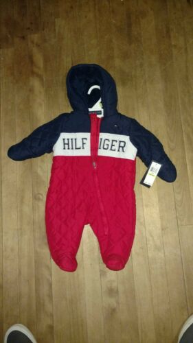 NEW Tommy Hilfiger Baby Boy Pram Snowsuit Red Blue $98 - 3/6 months