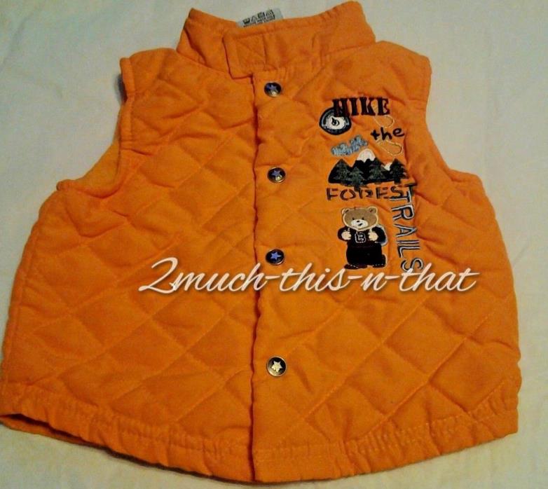 Infant Orange Vest SZ 6/9 Months Hike the Trails