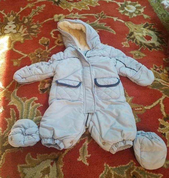 Nordstrom baby blue snowsuit. Never worn, paid over $100.
