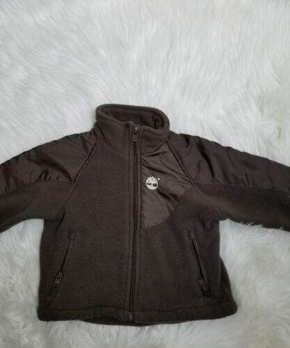 Infant Boy Brown Fleece TIMBERLAND Zip up long sleeve jacket size 18 Months--D17