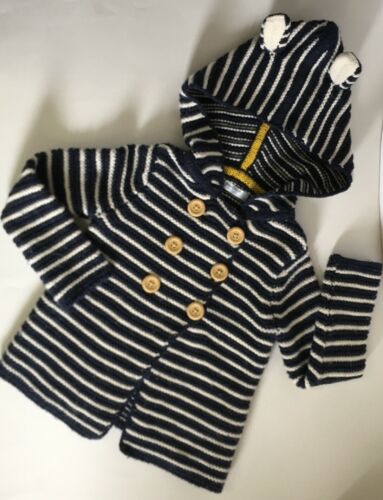 Baby Boden Boys Girls Size 6-12 Months Sweater Jacket Hooded Button Up Unisex