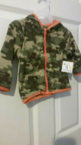 Garanimals Boys Hooded Micro Fleece Jacket  GREEN CAMO  size 12 MONTHS NWT