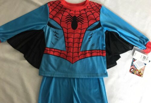 Marvel Comics Spiderman Long Sleeves & Bottoms Pajamas Flame Resistant Sz 3T