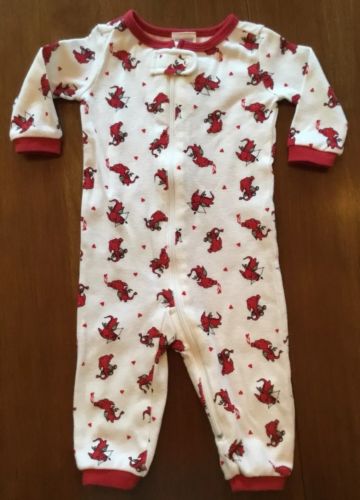 Gymboree VALENTINES DAY Line LS Zip Sleeper Size 0-3 Months Vintage 2002 HTF EUC