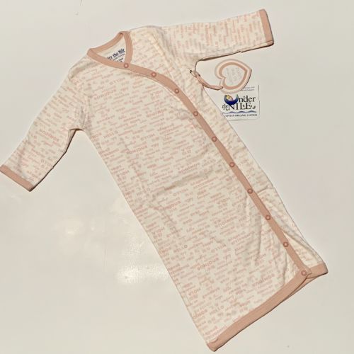 Under the Nile Egyptian Organic Cotton Baby Gown Girl Pink hello NB Sleeper N10
