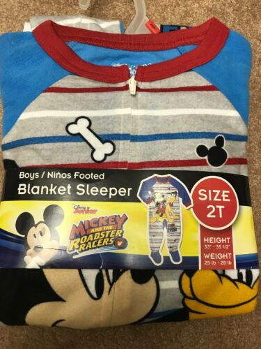 Disney Mickey Mouse Pluto Best Friends Footed Pajama Blanket Sleeper Size 2T NWT