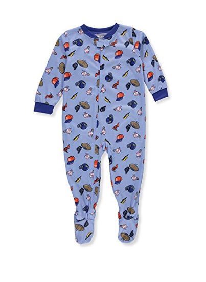 CARTER'S BABY TODDLER BOY 1PC BLUE SPORTS FOOTED SLEEPER COTTON PAJAMAS 24M