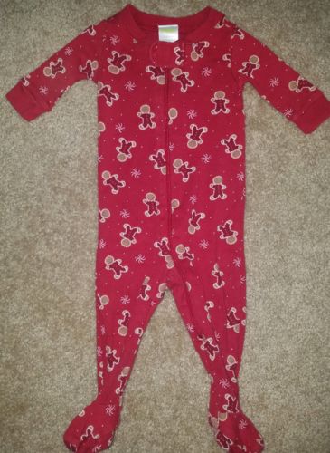 Boys GYMBOREE gingerbread man gymmies sleeper pajamas    Size 0-3 Months
