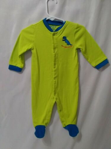 Boy's toddler KIDGETS 6-8 month Sleeper Pajamas Pjs line green and blue.