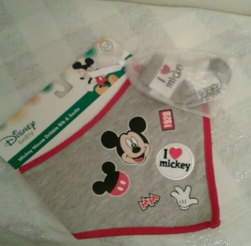 Disney Mickey Mouse Baby Bib & Socks Size 0 - 12 Months