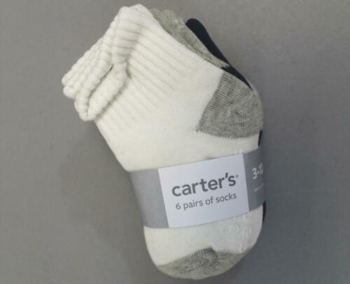 Carter's Boy's Basic Non-Skid Soles 6-Pack Socks SD8 Gray Size 3-12M NWT