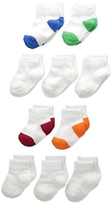 Fruit of the Loom Boys Infant/Toddler 10 Pack Ankle Socks White, Shoe Size 1.5-4