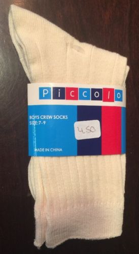 PICCOLO Ivory Boys Crew Socks #1006