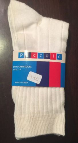 PICCOLO White Boys Crew Socks #1006