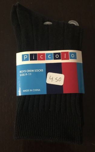 PICCOLO Black Boys Crew Socks #1006