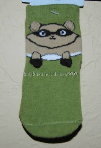 Gymboree Baby Raccoon 3-6 mo Green socks new Boys