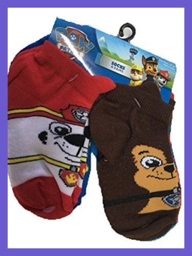 Nick Jr Paw Patrol Boys Socks 6 Pair Toddler Size 2T 4T BLUE Socks Hosiery