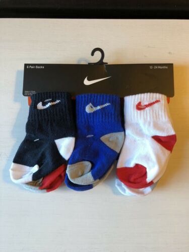 New Nike Boy Socks 12-24 Months Six Pair