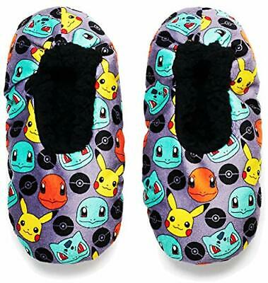 Boys Pokemon Fuzzy Babba Slippers (Med/Large (Fits Shoe Size 13-4))