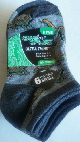 Game Sports Ultra Thins No Shows Socks, toddler boys shoe size 9-5.  6 pairs
